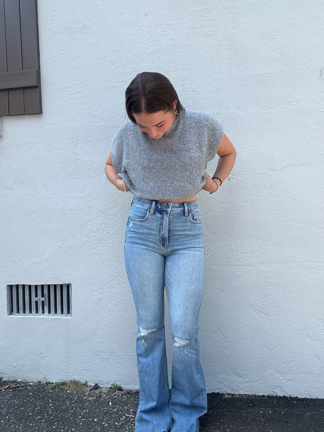 Hidden Distressed Flare Jean