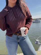 Load image into Gallery viewer, ZSUPPLY Looking Glass Crochet Polo Sweater
