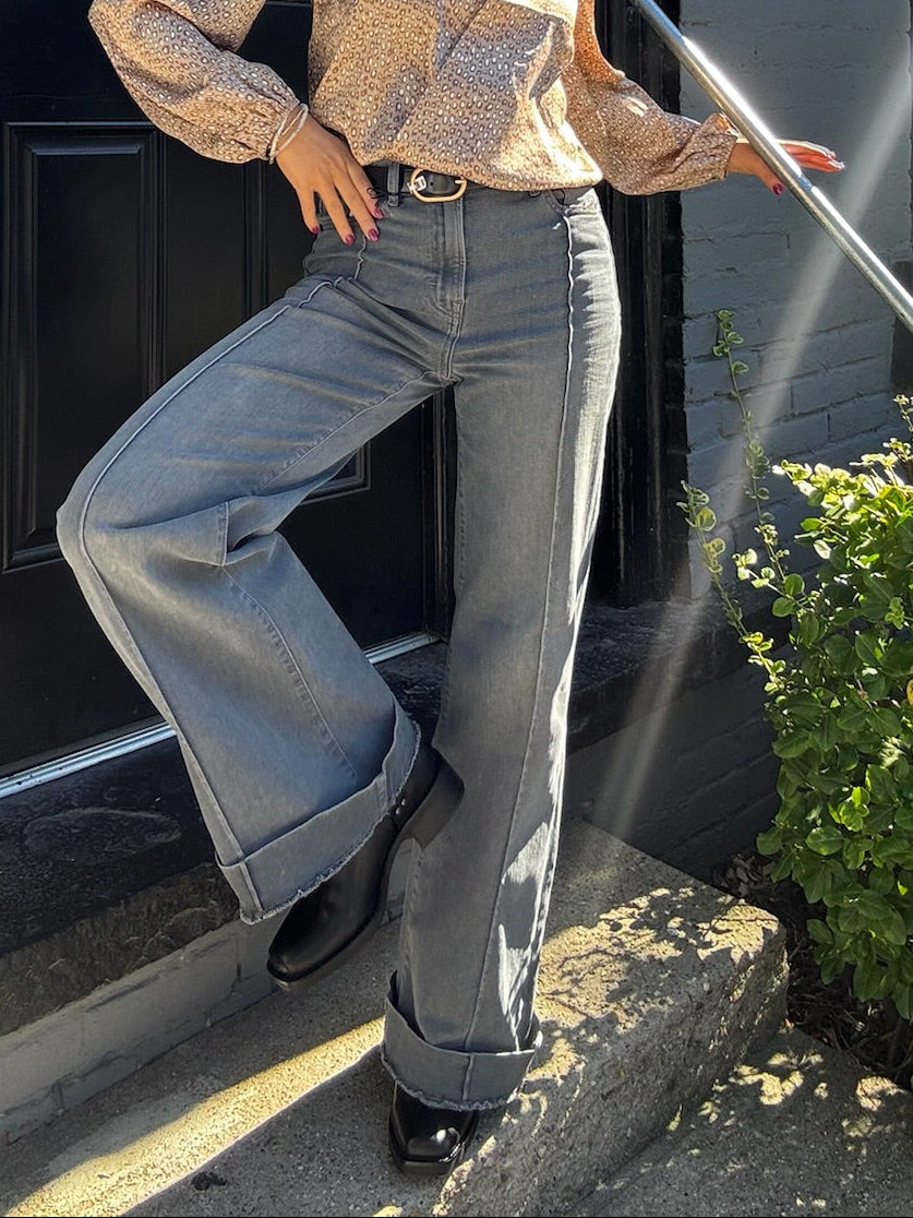 HIDDEN Pintuck Flare Jeans