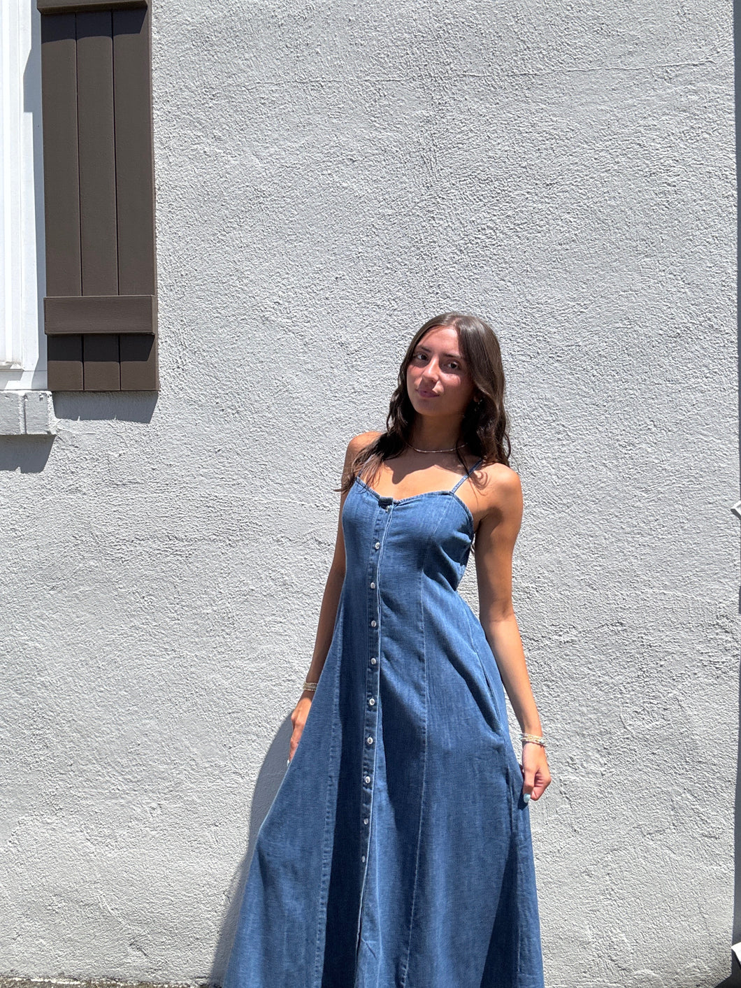 ZSUPPLY Angel Eyes Denim Midi Dress