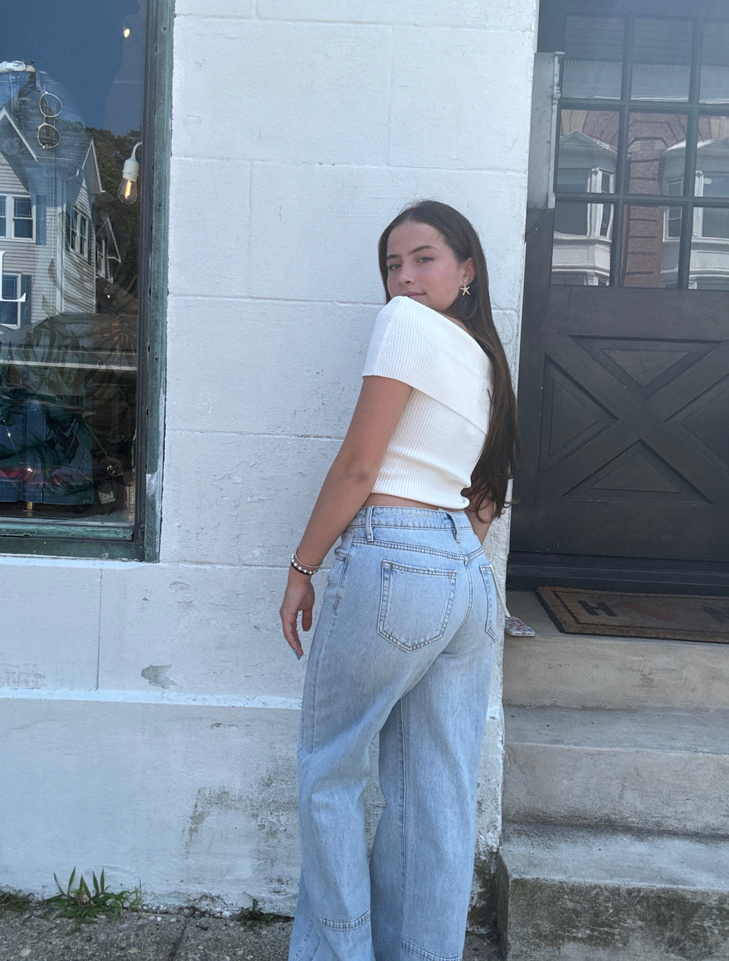 Hidden Light Washed Seamed Relaxed Dad Jean